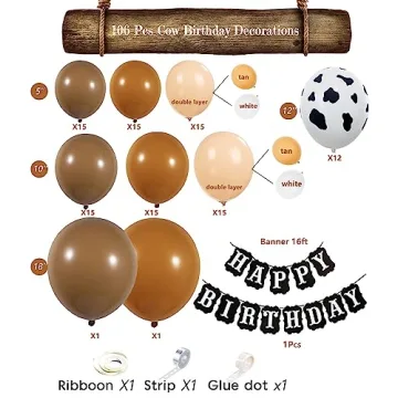 CowBoy CowGirl Party Decorations - 105PCS Balloon Set