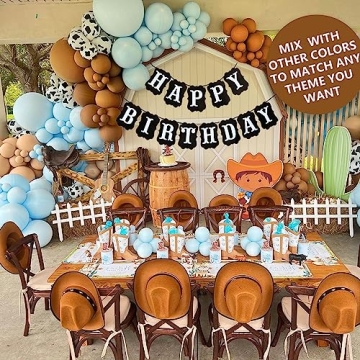 CowBoy CowGirl Party Decorations - 105PCS Balloon Set