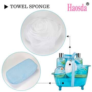 Bath Set for Women - Gift Basket Includes Bubble Bath, Shower Gel, Body & Hand Lotion, Bath Salts and More, Perfect Gifts Set for Home Relaxation (Blue)