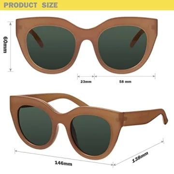 Chic Oversized Round Cat Eye Sunglasses for Women
