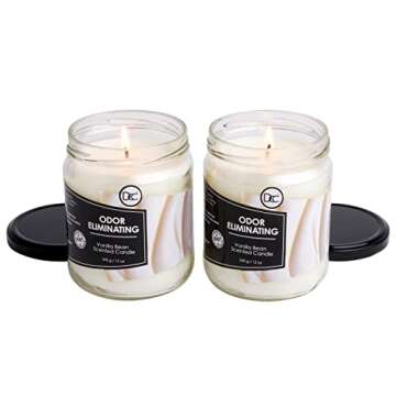 Vanilla Two Pack Odor Eliminating Highly Fragranced Candle - Eliminates 95% of Pet, Smoke, Food, and...