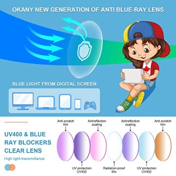 Okany Kids Blue Light Blocking Glasses for Digital Safety