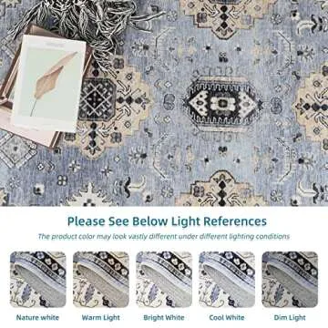 Dripex Vintage Washable Area Rug for Home Décor