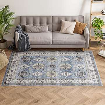 Dripex Vintage Washable Area Rug for Home Décor