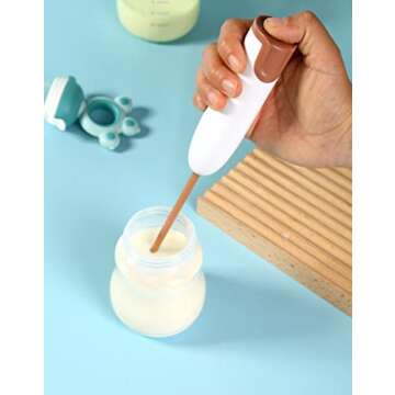 DOOBAANN Handheld Electric Baby Formula Mixer,Handheld Drink Mixer (White)