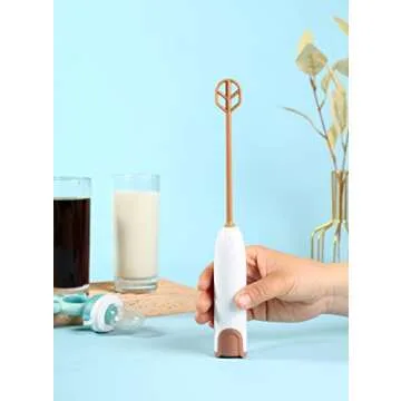 DOOBAANN Handheld Electric Baby Formula Mixer,Handheld Drink Mixer (White)