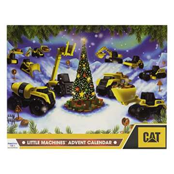 CAT Construction Toys, Little Machines Advent Calendar - Kids Toys for Ages 3 and Up - 24 Piece Set with 10 Little Machines Vehicles & Magic Insta-Dirt!