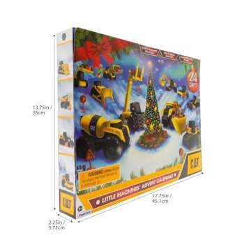 CAT Construction Toys, Little Machines Advent Calendar - Kids Toys for Ages 3 and Up - 24 Piece Set with 10 Little Machines Vehicles & Magic Insta-Dirt!