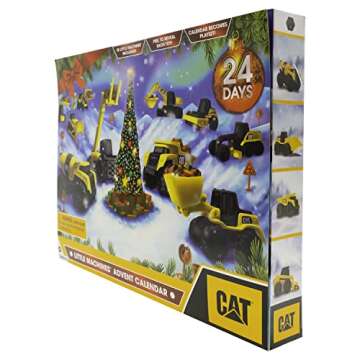 CAT Construction Toys, Little Machines Advent Calendar - Kids Toys for Ages 3 and Up - 24 Piece Set with 10 Little Machines Vehicles & Magic Insta-Dirt!