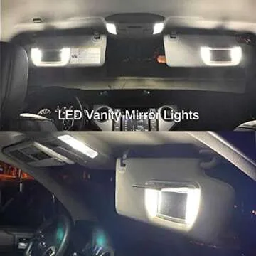 iBrightstar Super Bright LED Bulbs Package Kit Accessories Fit for Toyota Tundra 2014+ Interior Map Dome Lights + Vanity Mirror Lights + License Plate Lights + Back Up Reverse Lights, White
