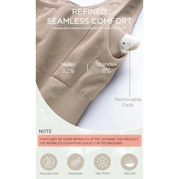 ODODOS Women's Seamless Square Neck Sports Bra - Comfort Unmatched