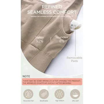 ODODOS Women's Seamless Square Neck Sports Bra - Comfort Unmatched