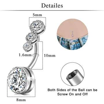 Incaton 14G Belly Button Rings - Stylish and Hypoallergenic