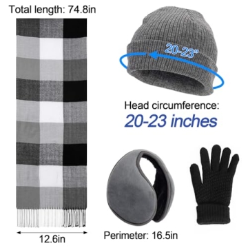 Cosweet 5-Piece Knitted Winter Warmer Set - Stylish & Warm