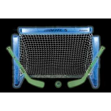 Franklin Sports NHL Knee Hockey Set - Includes 1 Light Up Hockey Goal, 2 Mini Sticks + 1 Ball - Glow...