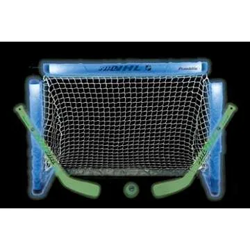 Franklin Sports NHL Knee Hockey Set - Includes 1 Light Up Hockey Goal, 2 Mini Sticks + 1 Ball - Glow...