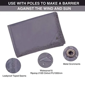 REDCAMP 4-in-1 Waterproof Camping Tent Tarp