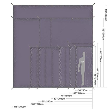 REDCAMP 4-in-1 Waterproof Camping Tent Tarp