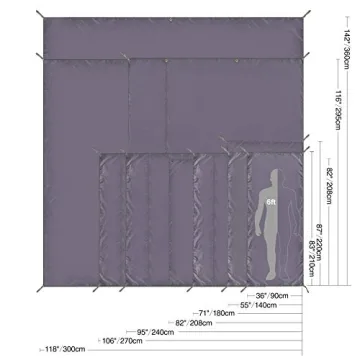 REDCAMP 4-in-1 Waterproof Camping Tent Tarp