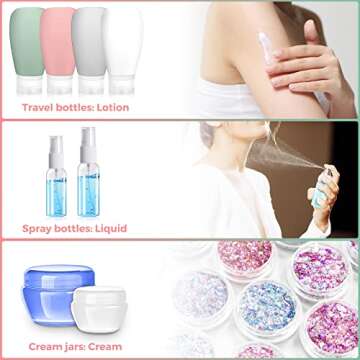 14 Pack Travel Bottles Set - Leak Proof Squeeze Bottles