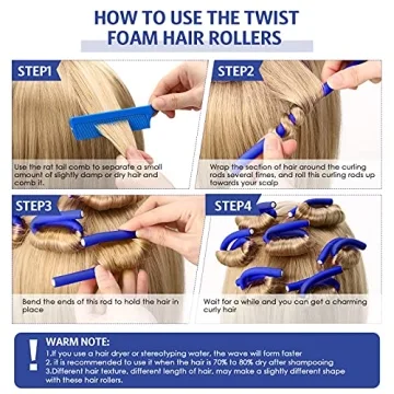 Syhood 30 Pcs Flexible Curling Rods for Heatless Curls