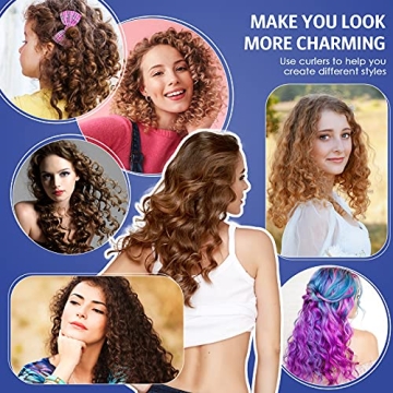 Syhood 30 Pcs Flexible Curling Rods for Heatless Curls