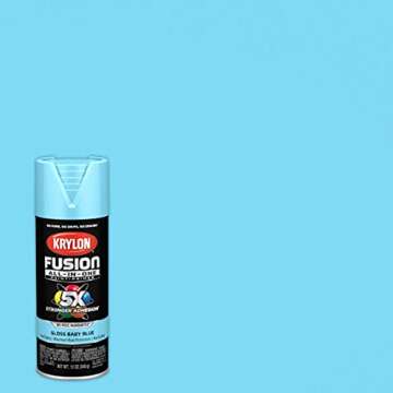Krylon Fusion All-In-One Adhesive Spray Paint for Indoor/Outdoor Use, 12 oz, Baby Blue