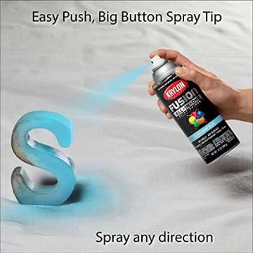 Krylon Fusion All-In-One Adhesive Spray Paint for Indoor/Outdoor Use, 12 oz, Baby Blue