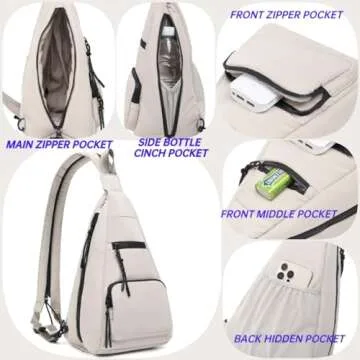 ER.Roulour Ultra-lightweight Sling Bag Puffy Crossbody Bag Cotton Padding Backpack Shoulder Daypack for Men Women