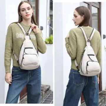 ER.Roulour Ultra-lightweight Sling Bag Puffy Crossbody Bag Cotton Padding Backpack Shoulder Daypack for Men Women