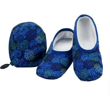 Snoozies Slipper Socks with Travel Pouch for Women