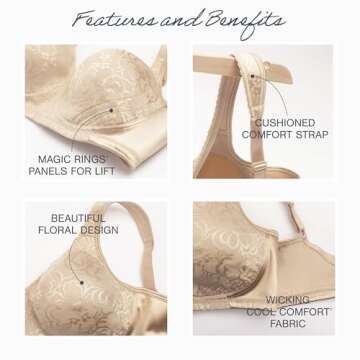 Playtex Women's 18-Hour Ultimate Lift Wireless Full-Coverage Everyday Comfort, Single Or 2-Pack Bra, Black, 38C