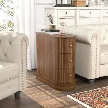 Stylish End Table with 3 Drawers for Small Spaces