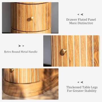 Stylish End Table with 3 Drawers for Small Spaces