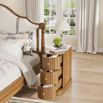Stylish End Table with 3 Drawers for Small Spaces
