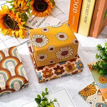 Whaline 12 Sheet Boho Retro Gift Wrap - Vintage Designs