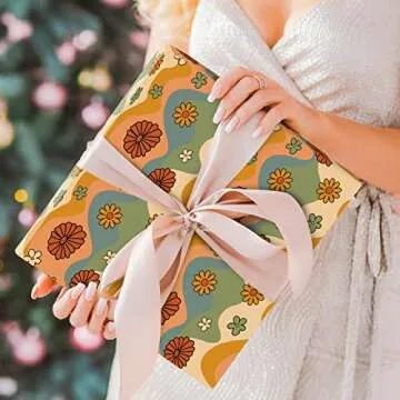 Whaline 12 Sheet Boho Retro Gift Wrap - Vintage Designs