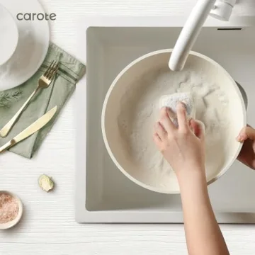 CAROTE 25pcs Nonstick Cookware Set with Detachable Handles