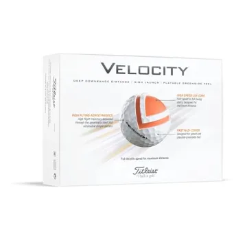 Titleist Velocity Golf Balls Max Distance Durability Orange