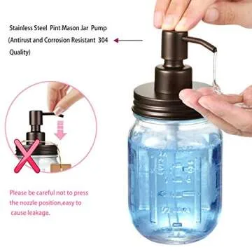 Jar Bathroom Accessories Lids Set - Soap Dispenser & More