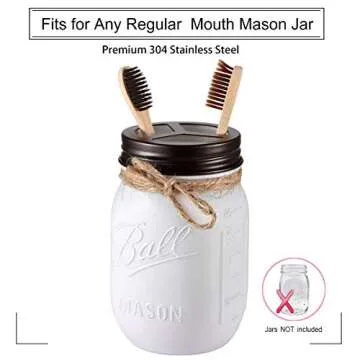 Jar Bathroom Accessories Lids Set - Soap Dispenser & More
