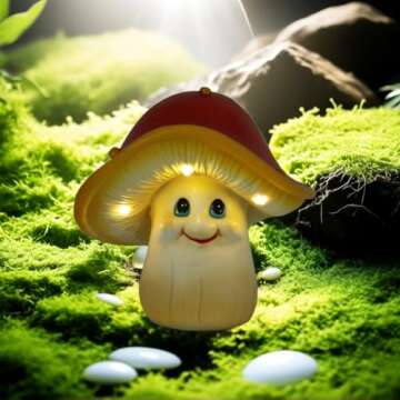 Outdoor Decor Garden Statues Mushroom, Outdoor Lights Solar Garden Mushroom Decor, Mushroom Fairy Li...