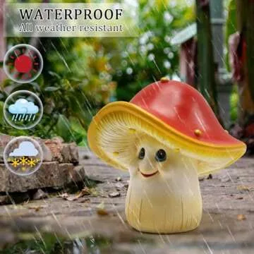 Outdoor Decor Garden Statues Mushroom, Outdoor Lights Solar Garden Mushroom Decor, Mushroom Fairy Light for Yard Ornament, Home Decor, Valentine Decor, Birthday Gifts for Girlfriend, Women, Kids