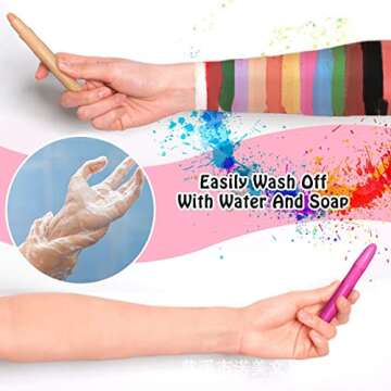 Easy Face Paint Crayons - Non-Toxic 12-Color Kit