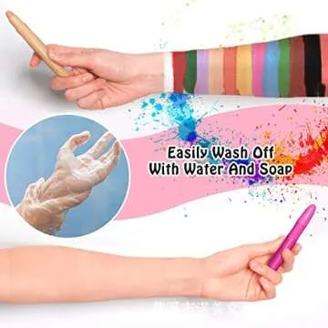 Easy Face Paint Crayons - Non-Toxic 12-Color Kit