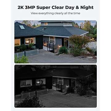 REOLINK 2K 3MP Solar Security Camera, Wireless Home Security Camera Outdoor Indoor, Night Vision, Hu...