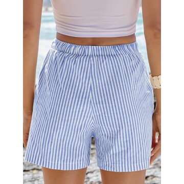 ANRABESS Women’s Summer Boxer Shorts Gingham Style