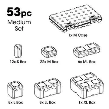 Cottage Mills DotBox Medium Set 53 pcs from 52 Storage Boxes in a Carrying Case. It’s the Ultimate Small Item Storage System. Perfect for Bead, Jewelry, Craft and Small Part Storage.