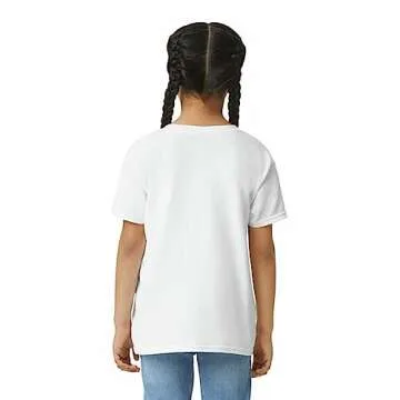 Gildan Youth Ultra Cotton T-Shirt, Style G2000B, 2-Pack, White, Medium