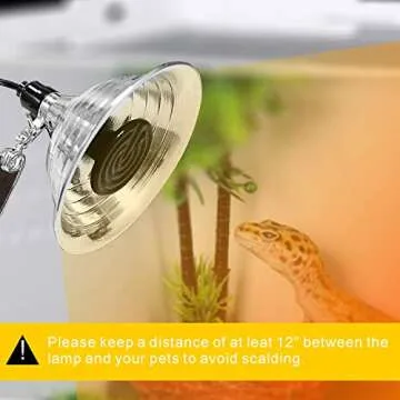 Aygrochy Reptile Heat Lamp, 100W and Clamp Lamp Light with 8.5" Detachable Aluminum Reflector, 6 feet Cord, Digital Thermometer